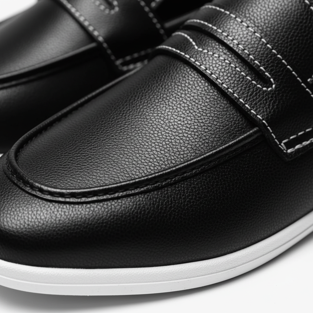 Men’s Sleek Black Formal Hybrid Loafer | Hand-Stitched Artisan Detail – Versatile Daily Wear Comfort