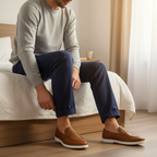 Pure Handmade Camel Brown Loafer with Cushioned White Sole | Modern Formal-Casual Hybrid