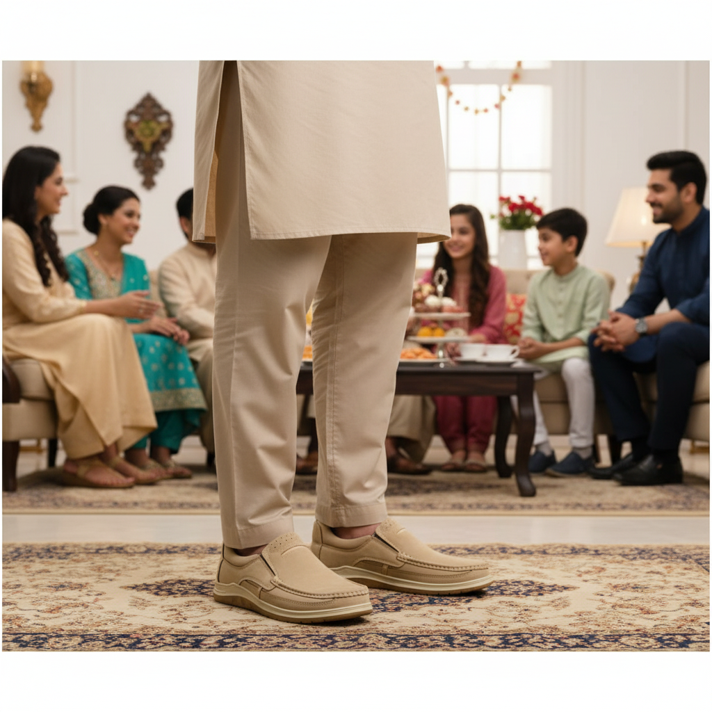 Men’s Beige Soft-Touch Medicated Loafer Suede Jogger | Non-Slip Ergonomic Sole – Pure Handmade Comfort