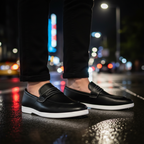 Men’s Sleek Black Formal Hybrid Loafer | Hand-Stitched Artisan Detail – Versatile Daily Wear Comfort